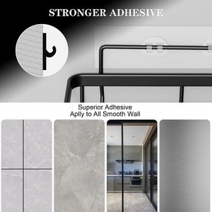 Usine OEM&ODM, lot de 5, porte-accessoires de douche mural <span class=keywords><strong>moderne</strong></span> à 5 niveaux, sans perçage, organisateur de douche, rangement en métal, salle de bain, cuisine - Product Image 6