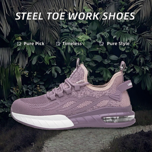 UMBURLLY Lace-up <b>Safety</b> <b>Shoes</b> with Steel Toe Cap <b>for</b> <b>Women</b> <b>Lightweight</b> Comfortable Breathable Spring Summer Autumn Work <b>Shoes</b> - Product Image 2