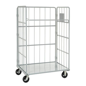 Chariot de stockage <span class=keywords><strong>standard</strong></span> d'OEM d'unité centrale d'acier enduit de poudre d'entrepôt de travail de chariot de cage de roulement pliable résistant - Product Image 5