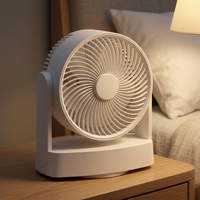 Ventilateur de table à moteur sans balais haute vitesse en plastique, refroidissement par air, commande mécanique pour la pièce