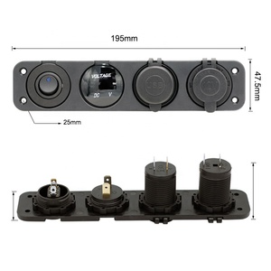 4 trong 1 USB Ổ cắm sạc Bảng điều khiển, 12V 4.2A kép USB sạc Ổ cắm + LED Vôn kế + Thuốc lá nhẹ hơn ổ cắm điện ổ cắm + ON-OFF - Product Image 2