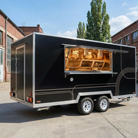 Camion de restauration mobile entièrement équipé, cuisine complète pour glaces et frites, style rétro, acier inoxydable de haute qualité