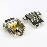 Kit de Conector de Puerto Serie de 9 Pines GW Mini Versión DB9 Macho/Hembra con Carcasa Metálica RS485 RS422 COM