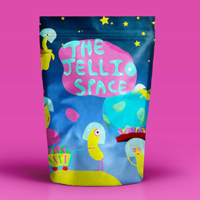 Sachet alimentaire réutilisable personnalisé en PE, imprimé, avec fermeture éclair, scellé et facile à ouvrir, pour aliments pour bébés, bonbons, noix et collations