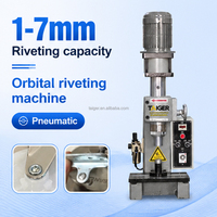 Riveteuse orbitale pneumatique de bureau 1-7 mm, petite machine à riveter rotative orbitale pour métaux semi-tubulaires, pleins et creux