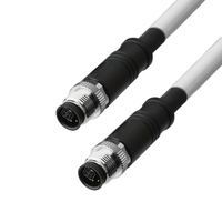 Connecteur circulaire hybride M12 industriel personnalisé UL20554, 4+4 broches, étanche IP66, âme en cuivre 26AWG*2P+AB+20AWG*4C, électronique PVC