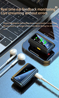 Micrófono Lavalier SX28 para Transmisión en Vivo, Compatible con Tarjeta TF, Grabación, Monitoreo en Tiempo Real, Micrófono Inalámbrico de 2.4G para Teléfono con Cámara