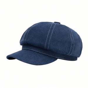 Nouvelle Casquette Gavroche Tendance Automne 2024 à 8 Panneaux, Chapeau Béret Grande Taille en Jean pour Femme, Idéal pour l'Extérieur et la Mode Féminine - Product Image 5