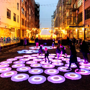 Ngoài trời không thấm nước vòng màu Chạy gạch ánh sáng RGB bảy màu thủy tinh khiêu vũ tương tác cảm ứng gạch ánh sáng - Product Image 1