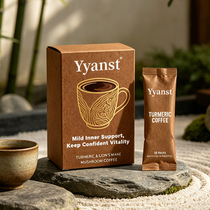 Café de Cúrcuma y Melena de León con Nutrientes Suaves, 10 Paquetes en Caja Kraft Marrón Impresa para Apoyo Vital Diario, Venta al por Mayor OEM - Product Image 4