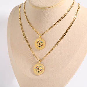 Collana rotonda in acciaio inossidabile colorato Cz 12 <span class=keywords><strong>segni</strong></span> <span class=keywords><strong>zodiacali</strong></span> Lucky Fourtune 12 costellazioni simboli Birthstone collana con ciondolo - Product Image 2
