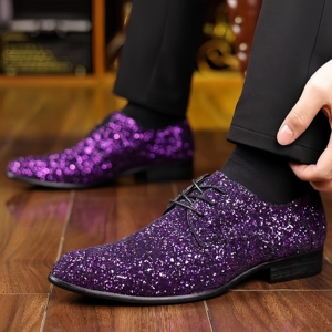 Mocassins de Luxe pour Hommes – Chaussures Habillées Dorées et Argentées à Paillettes, Idéales pour Mariages et Soirées – Chaussures Plates de Créateur de Haute Qualité à Enfiler pour Hommes - Product Image 1