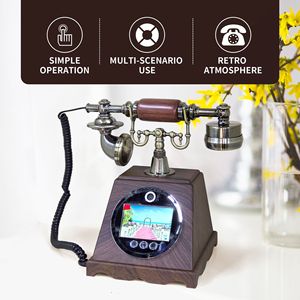 Téléphone livre d'or vidéo vintage en bois 1080P pour cabine téléphonique londonienne, livre d'or vidéo antique pour les fêtes de mariage - Product Image 2