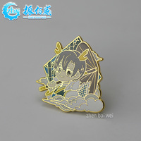 Épinglette en émail dur en forme de feuille de lotus japonaise, en alliage de zinc, personnalisée, créative, 35 mm, plaquée or/argent, Chine