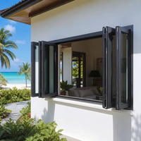 Fenêtre pliante étanche JUNYAO pour maison de piscine, 5+20A+5, Low-E, insonorisée, à rupture de pont thermique, NFRC AS2047 CE OEM pour villas et complexes hôteliers