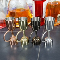 Jigger en acier inoxydable RTS Magic, capacité 25/50 ml, design moderne, outil de bar, mesure de cocktail, durable, réutilisable, portable
