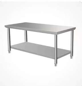 Table de travail industrielle de haute qualité Table en acier inoxydable à <span class=keywords><strong>2</strong></span> couches pour équipement de cuisine - Product Image 1