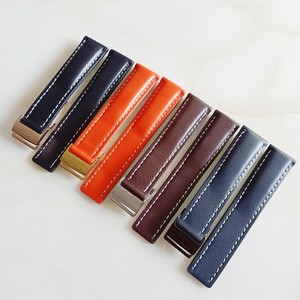 Bracelet de montre en cuir de veau souple et respirant de 20 mm, 22 mm, 24 mm pour <span class=keywords><strong>Avenger</strong></span>/Navitimer <span class=keywords><strong>Premier</strong></span> avec fermoir déployant - Product Image 5