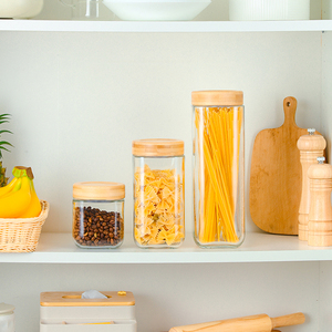 Premium <strong>Borosilicate</strong> Glass Food Storage Container Set <strong>With</strong> Bamboo <strong>Lids</strong> Airtight Leak Proof For Kitchen Pantry Organization - Product Image 2