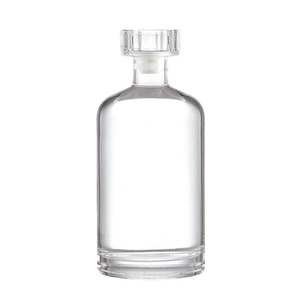 Bouteille de vodka et de <span class=keywords><strong>rhum</strong></span> en <span class=keywords><strong>verre</strong></span> cristallin épais et transparent de 1L, design simplifié, bouchon en liège, forme plate, couleur personnalisée - Product Image 5