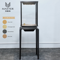 Vitrina Vertical Negra MASTER para Joyería, Vidrio Templado Reforzado, Luz LED Brillante, Gabinete para Exhibición en Tiendas, Centros Comerciales y Minoristas