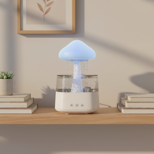 Humidificateur de pluie avec lumière nocturne, son de gouttelettes d'eau, <span class=keywords><strong>aide</strong></span> au sommeil pour chambre <span class=keywords><strong>à</strong></span> coucher et chambre d'enfant - Product Image 1