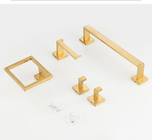 Ensemble moderne <span class=keywords><strong>de</strong></span> 5 accessoires <span class=keywords><strong>de</strong></span> <span class=keywords><strong>salle</strong></span> <span class=keywords><strong>de</strong></span> <span class=keywords><strong>bain</strong></span> en acier inoxydable avec barre porte-serviettes, porte-papier mural, <span class=keywords><strong>kit</strong></span> d'accessoires pour hôtel et maison - Product Image 4