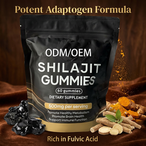 Gomitas Veganas de Shilajit con Complejo de Ashwagandha y Cúrcuma, Sin Azúcar, Marca Privada, Fabricante OEM ODM, Venta al Por Mayor, Potenciador de Vitalidad - Product Image 1