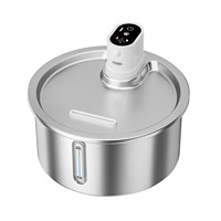 Intelligenter Edelstahl-Katzenwasserbrunnen 3,2L Automatischer Haustier-Wasserspender mit Sensorpumpe 4-Schicht-Filter Wiederaufladbare Batterie