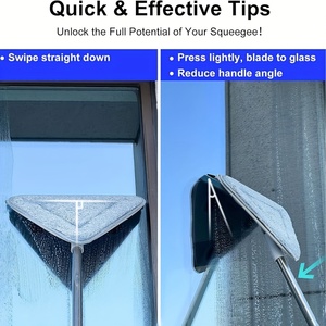 Pack 360 °   Nettoyeur de vitres rotatif avec perche télescopique et lame de type raclette robuste - <span class=keywords><strong>Hauteur</strong></span> réglable - Product Image 5