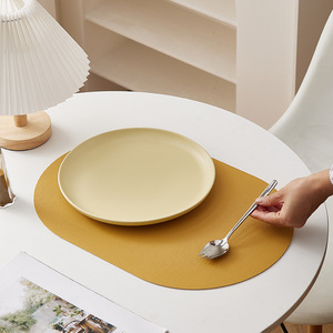 Manteles Individuales Ovalados de Estilo Nórdico, Color Sólido, PVC, Aislantes del Calor, para Mesa de Comedor - Product Image 3