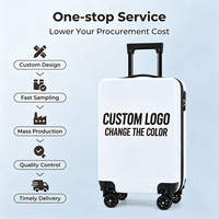 Maleta Rígida de ABS en Color Personalizado y con Logotipo, Equipaje de Mano de 20 Pulgadas con Ruedas Giratorias y Candado