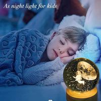 Cadeau de noël 3D boule de cristal Base en bois système solaire planète lumière LED chambre Table bureau décoration veilleuse