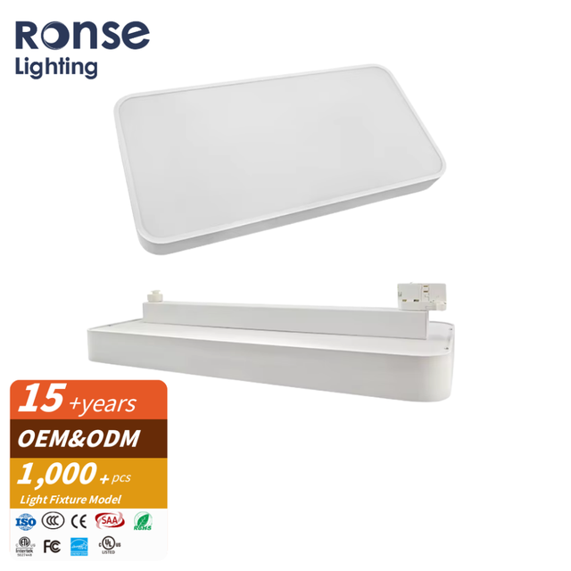 RONSE Indoor 3 Warranty Ceiling Light 4000K 3000K Rectangle Aluminum SMD LED 50W Panel Track Light for Supermarket