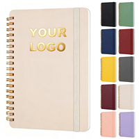 Cahiers à spirales personnalisés avec logo pour la prise de notes, journal à spirales, couverture en cuir, cahier ligné pour l'université, cahiers de travail avec sangle