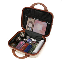 Valise à main écologique en forme d'ours, sac cosmétique ours, bagage cabine 14 pouces, mini-valise de dessin animé avec fermeture éclair et boîte à code