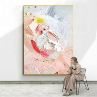 Modern ArtworkAbstract Florals100 % Peinture à l'huile peinte à la mainDécoration modernePinkElegant Art,Big Wall Art