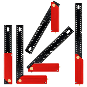 Nuovo Design Righello Angolare Pieghevole a L Metrico 300mm con Impugnatura in Alluminio Marca JUXIN Modello HPW-046-300 Precisione 1mm/1m Fai-da-Te - Product Image 2