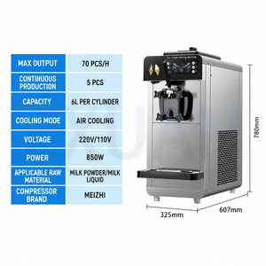 Machine à glace molle commerciale automatique en acier inoxydable 3 saveurs pour restaurants et traiteurs - Product Image 3