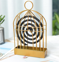 Porte-moustiquaire créatif en forme de cage à oiseaux, écologique, chromé or/noir, brûleur d'encens rétro, accessoires portables