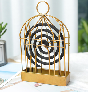 Porte-moustiquaire créatif en forme de cage à oiseaux, écologique, chromé or/noir, brûleur d'encens rétro, accessoires portables - Product Image 4