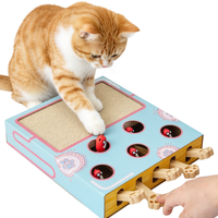 Jouet pour chat 2 en 1 : griffoir et jeu Whack-a-Mole interactif pour chaton, pour l'intérieur