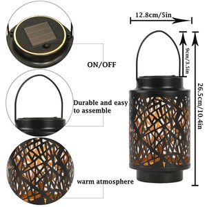 مصابيح فانوس شمسية خارجية مصابيح شمسية معلقة مصباح ديكور الحديقة مع مقبض ليد - Product Image 5