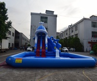 Nouveau toboggan gonflable à double voie avec piscine d'eau de natation pour enfants et adultes