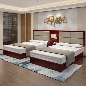 Meubles de lit d'hôtel rétro, ensemble complet pour chambre standard, personnalisation pour maison d'hôtes, appartement, auberge - Product Image 1