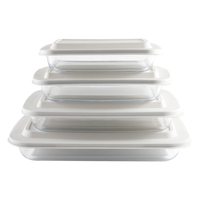 Bon prix, ustensiles de cuisson en verre avec couvercles, plaque de cuisson durable