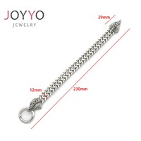 Bracelet Gothique Punk à Double Tête en Acier Inoxydable pour Homme Forme Animale Chien Renard Cochon Coq