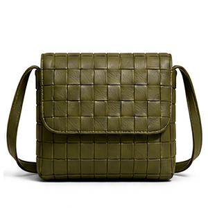 Women's Gravs Woven Crossbody Bag Luxury Genuine Leather Zipper Closure Adjustable <b>Strap</b> Japan Vintage Trendy Summer <b>Shoulder</b> - Product Image 1