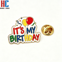 Pin de Solapa Esmaltado Personalizado 'Es Mi Cumpleaños', Chapado en Oro, Aleación de Zinc, Diseño de Globos, Broche, Insignia, Recuerdo de Fiesta de Cumpleaños, Regalo