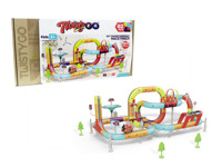 Circuit de construction éducatif magique STEM pour enfants avec petit train électrique (82 pièces, possibilités infinies)